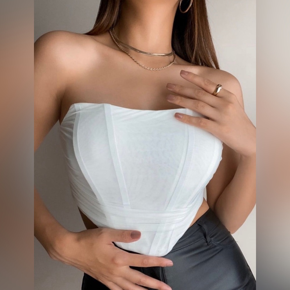 White corset top